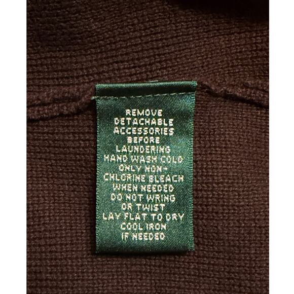 Ralph Lauren Women’s Knit Utility Jacket Brown Snap Button Size L - Picture 9 of 12